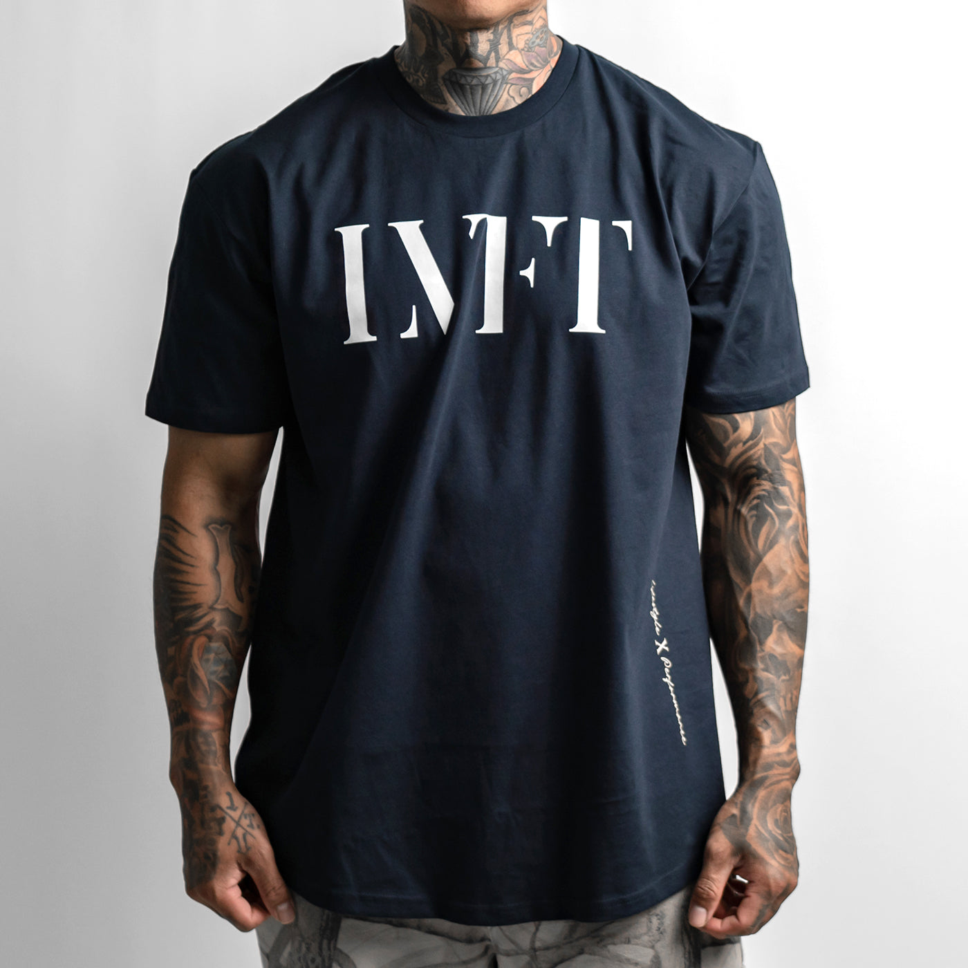 Echo Monochrome Scallop Tee - Navy