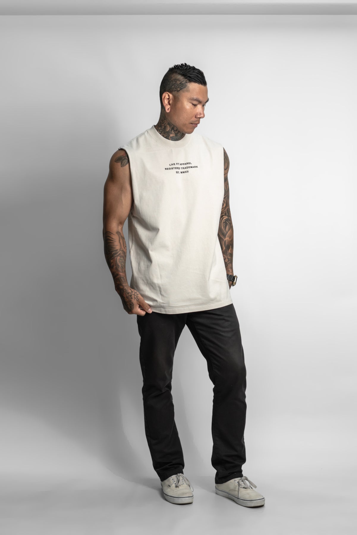 Faded Heavyweight Muscle Tank - Faded Bone