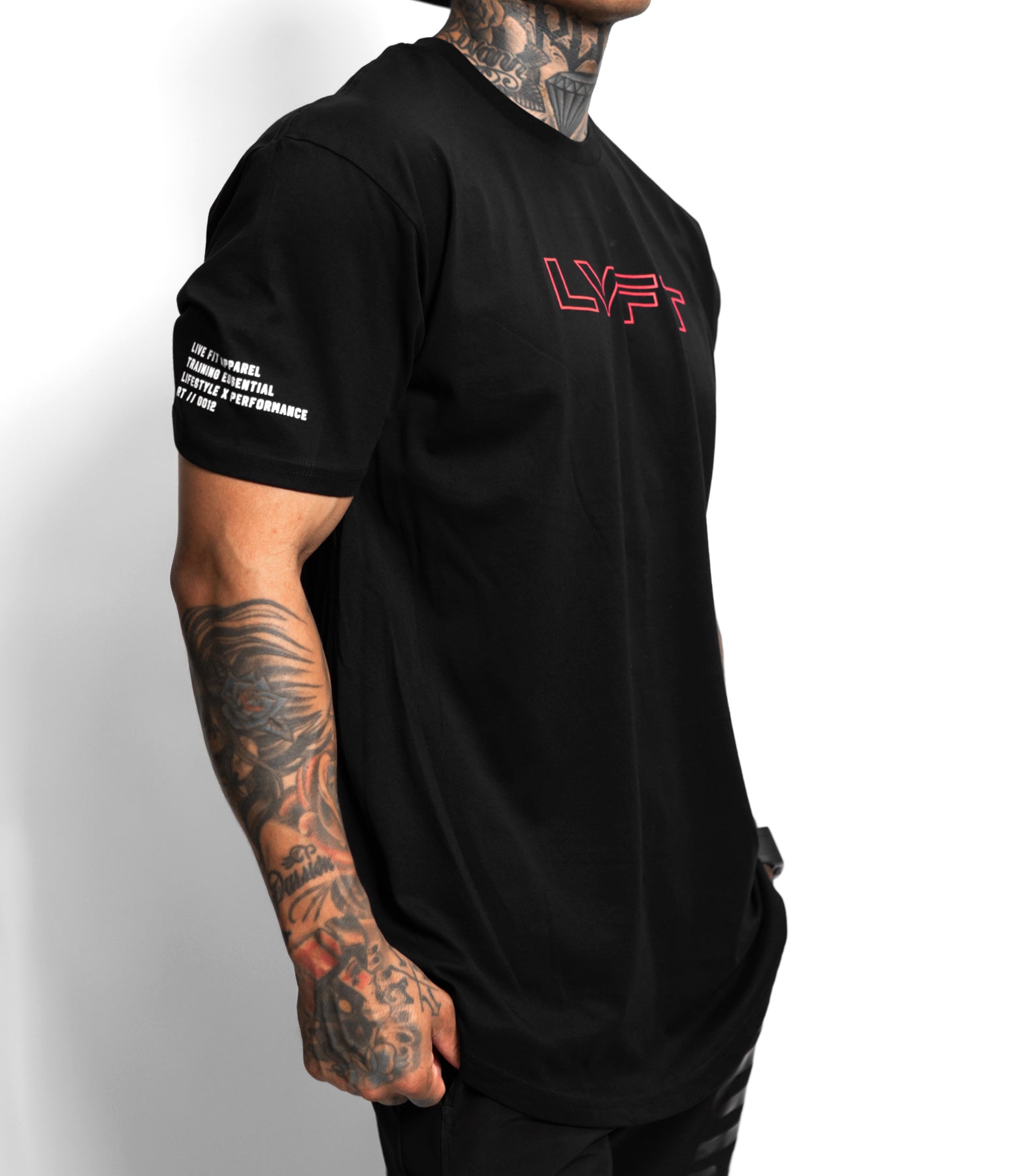 Athletics Scallop Tee - Black / Infra Red