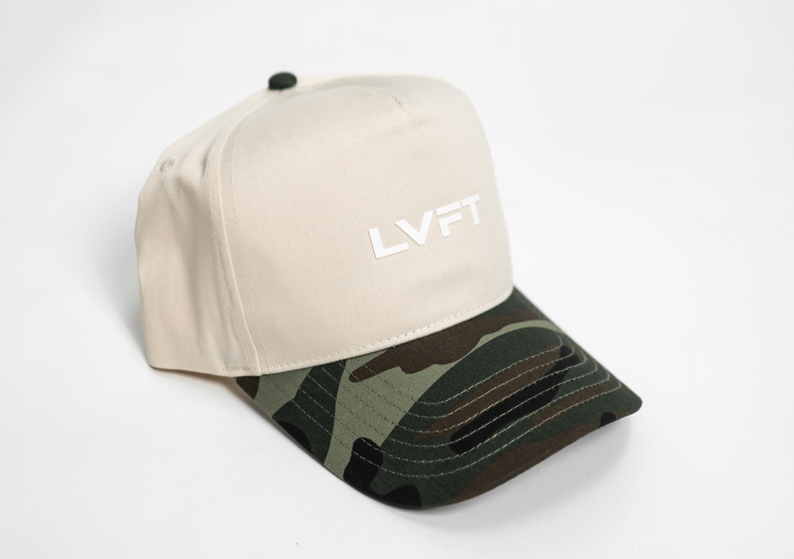 Slate Two Tone 5 Panel - Beige / Woodland Camo