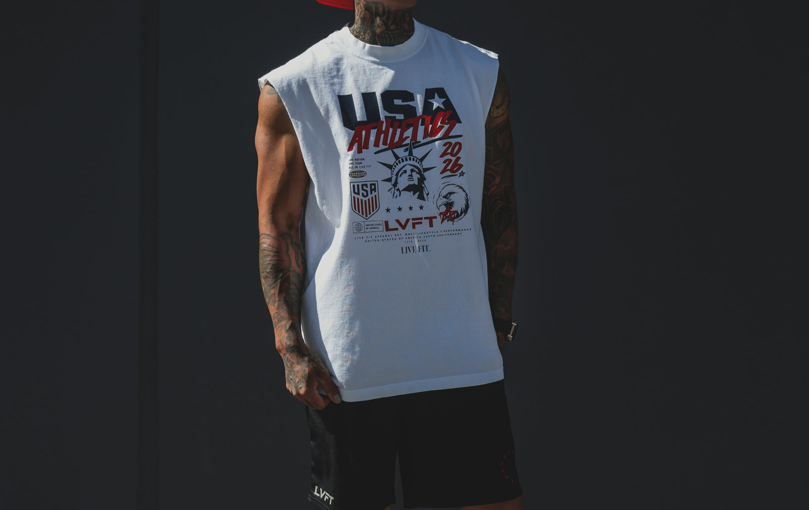 USA Anniversary Muscle Tank - White