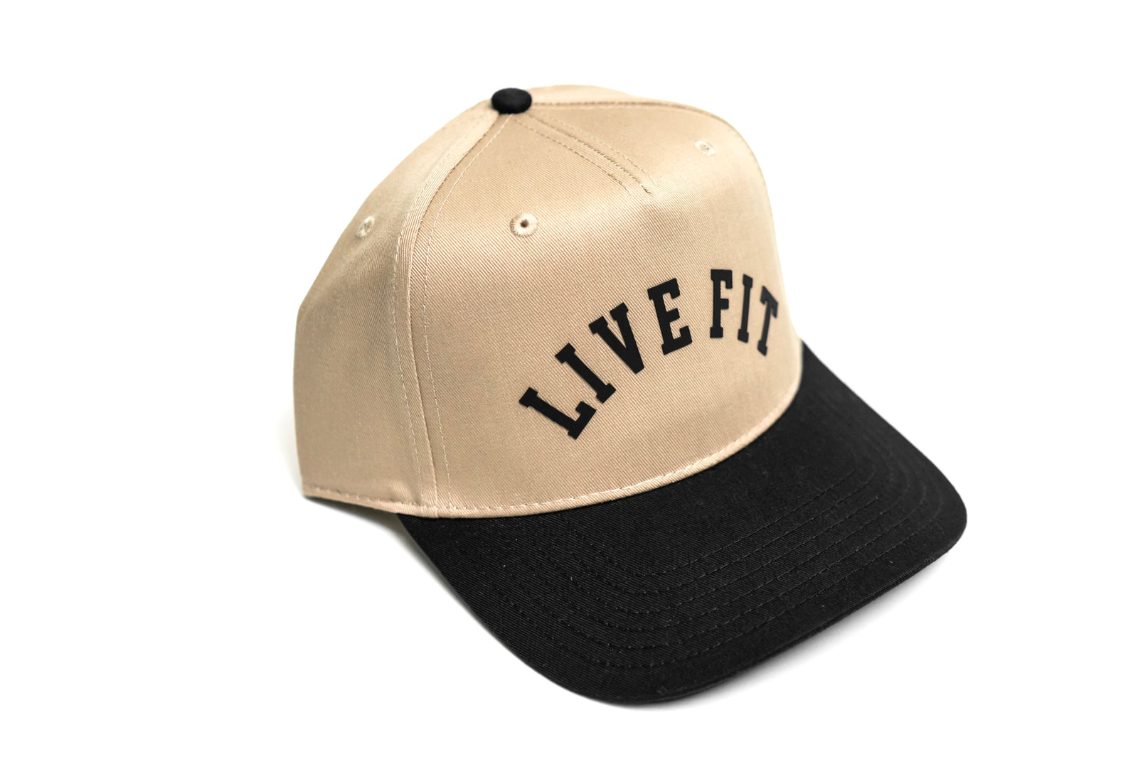 Live Fit. 5 Panel Snapback - Khaki / Black