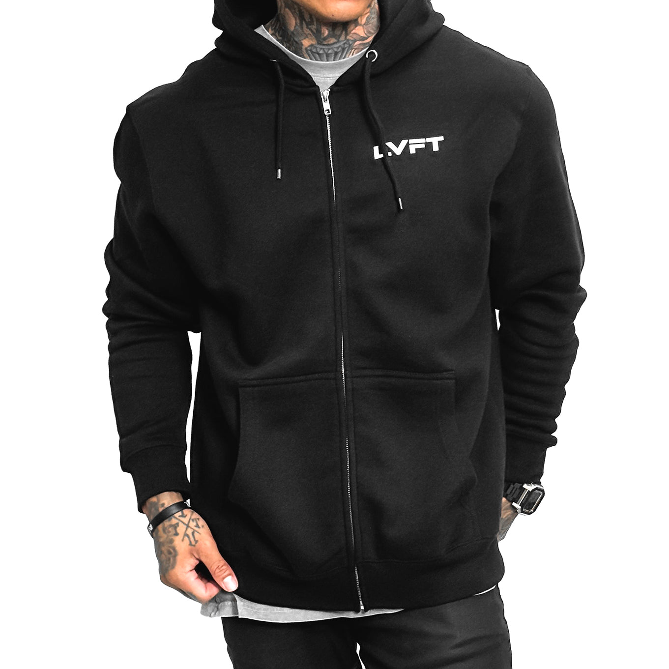 Slate Zip Up Hoodie - Black