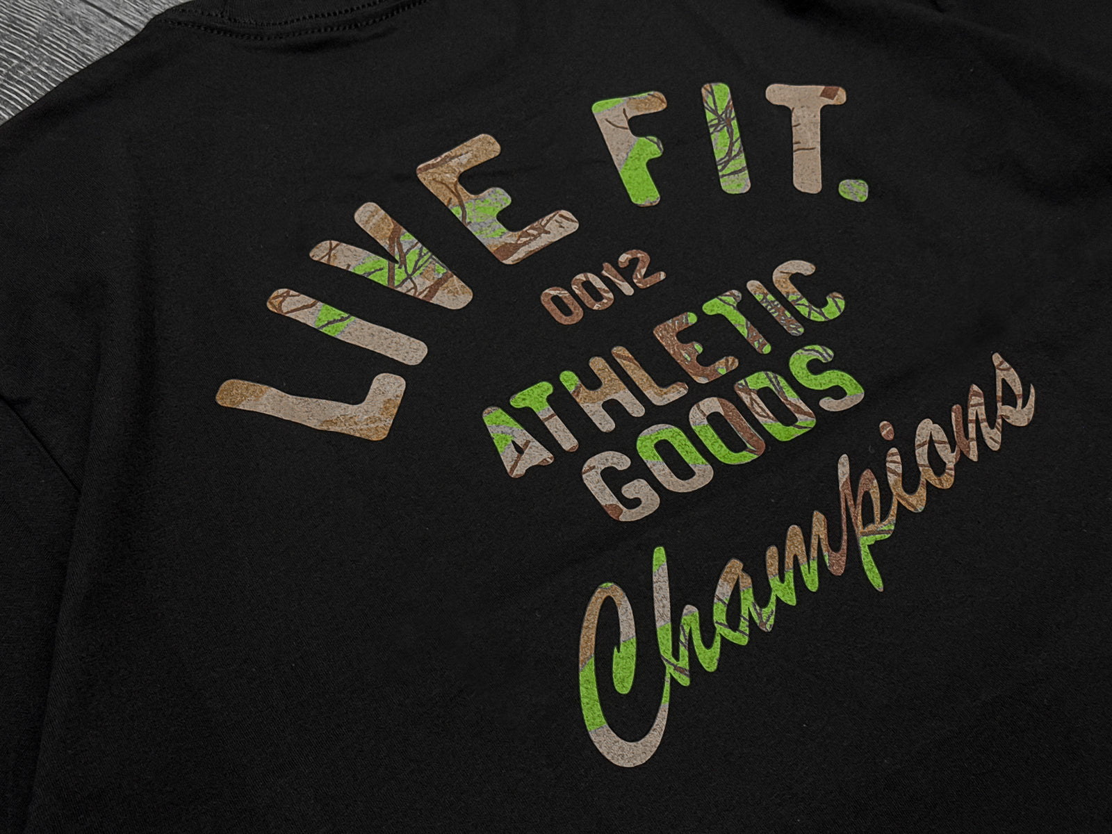 Athletic Goods Tee Black - Tree Camo