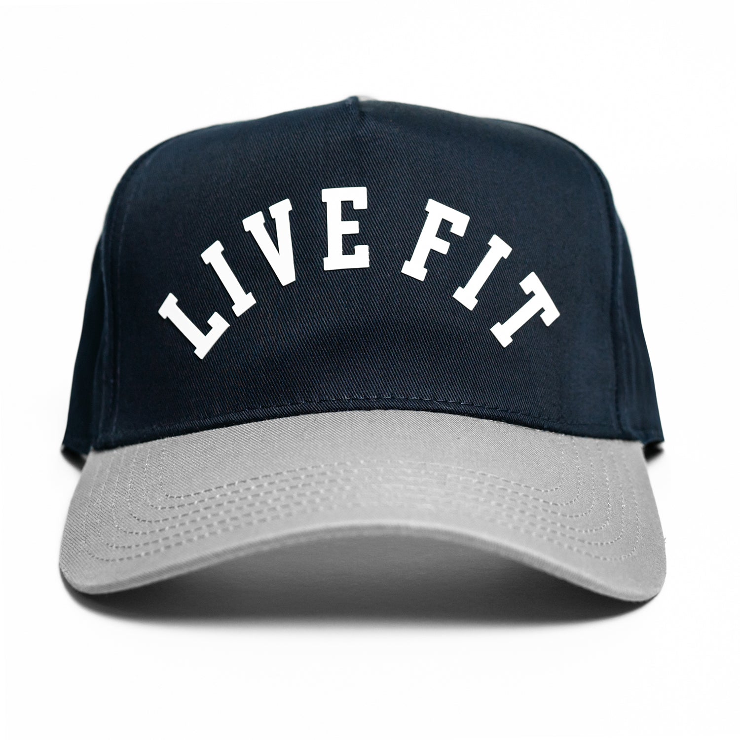 Live Fit. 5 Panel Snapback - Navy / Grey