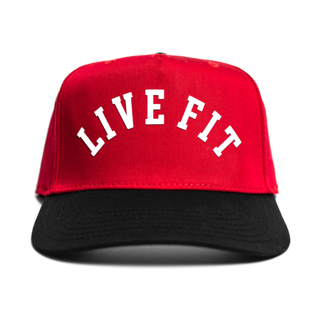 Live Fit. 5 Panel Snapback - Red / Black