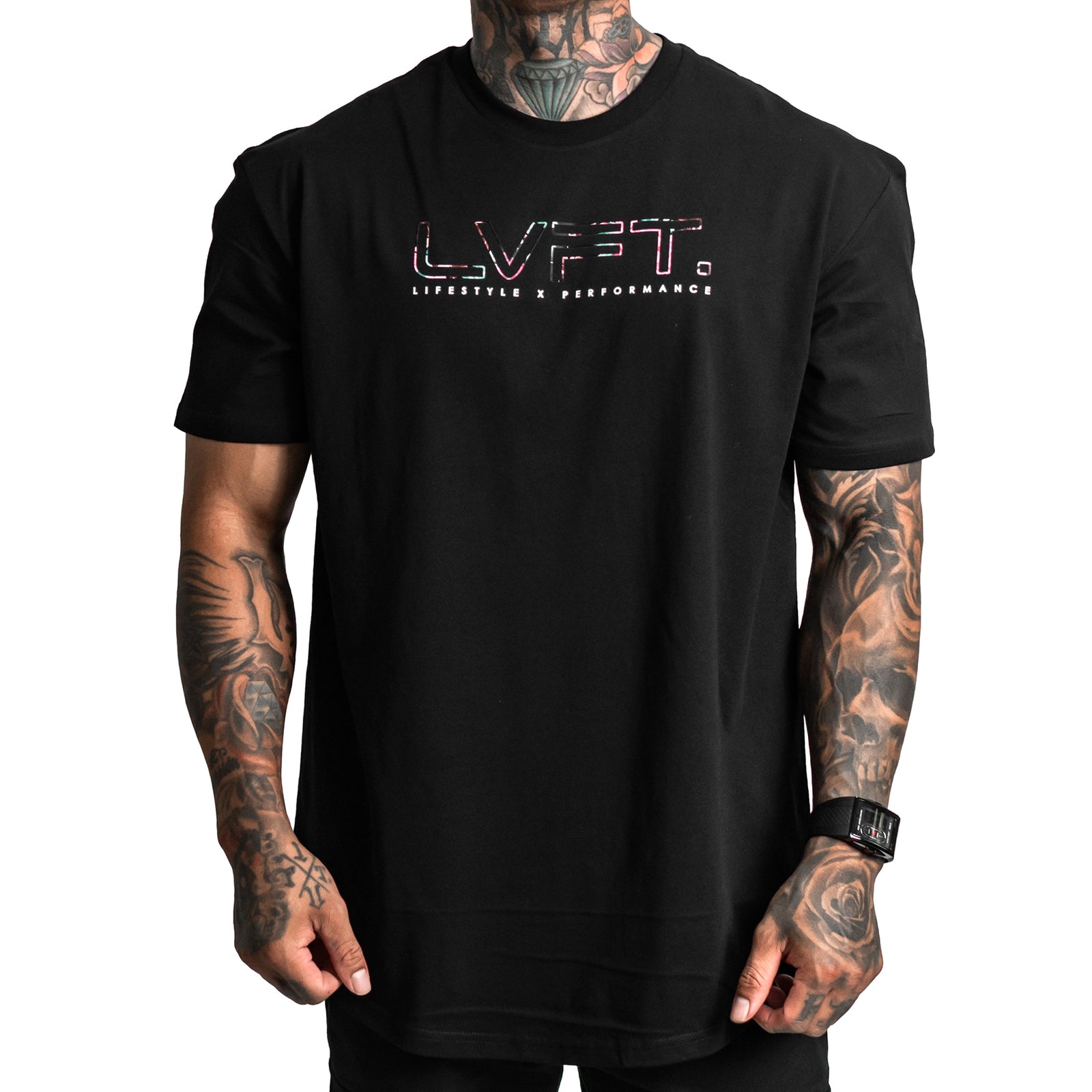 Lifestyle Scallop Tee - Black / Floral