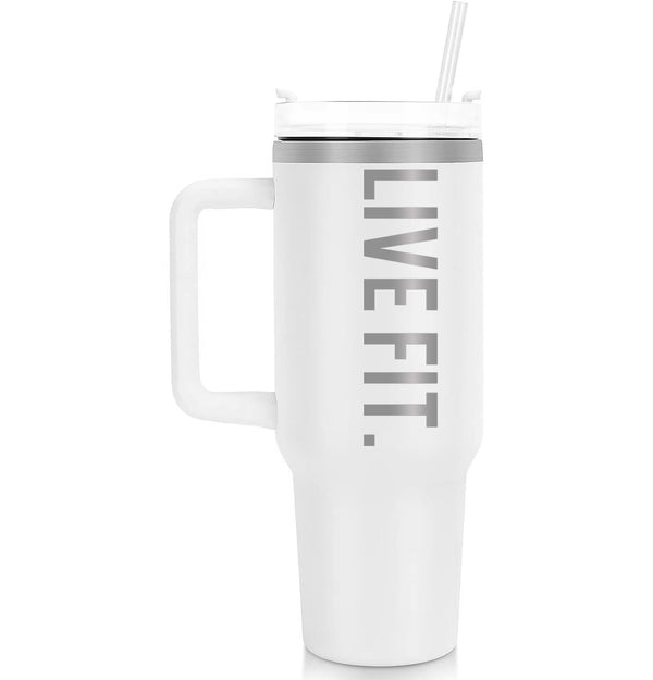 White BYU MMBio Tumbler - 40 Oz.