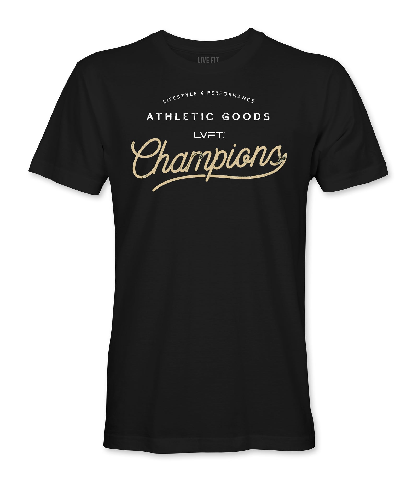 Live Fit Apparel Champion Tee - Black- LVFT