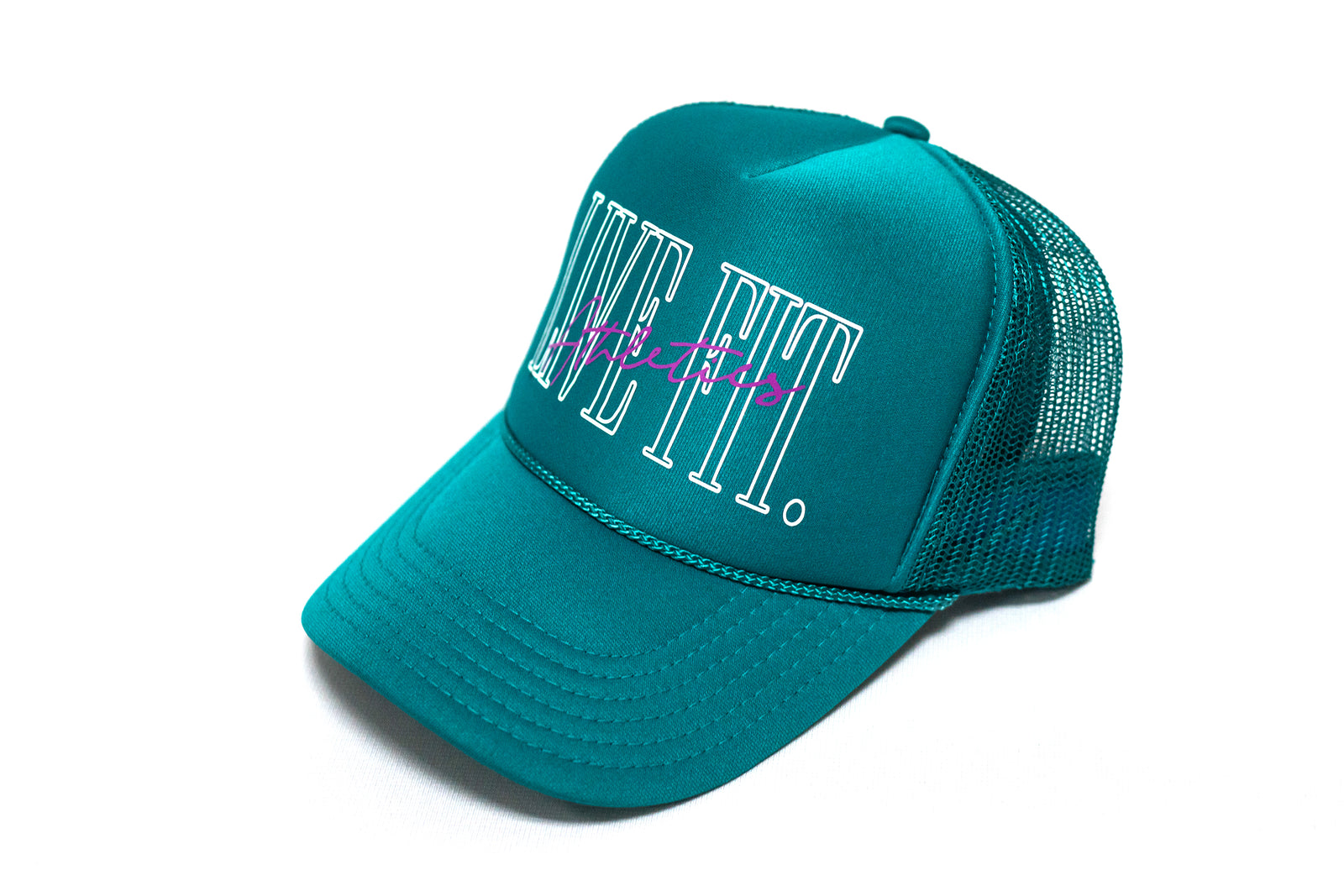 5 Panel Foam Trucker Hat - Teal/White