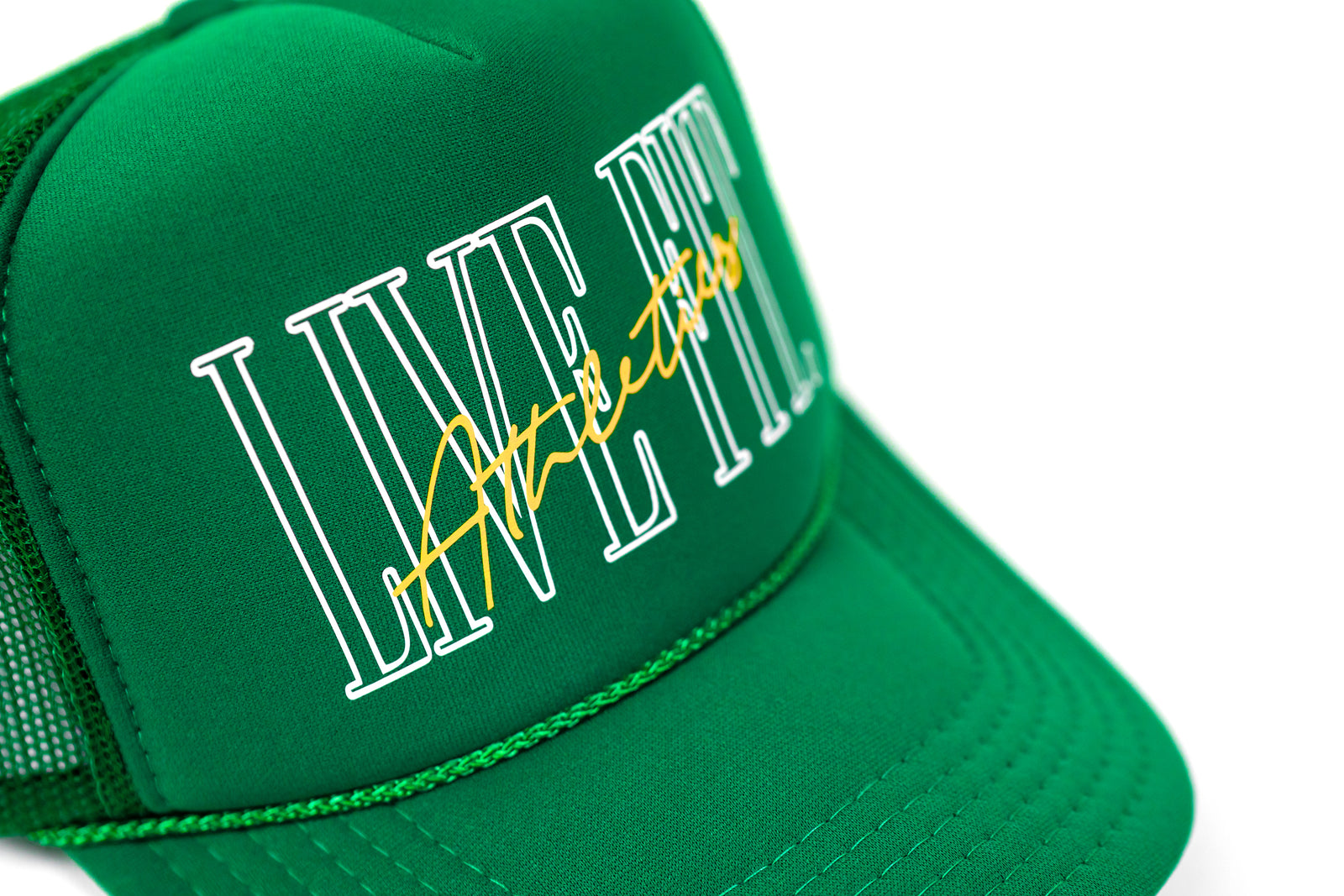 5 Panel Foam Trucker Hat - Green/Yellow
