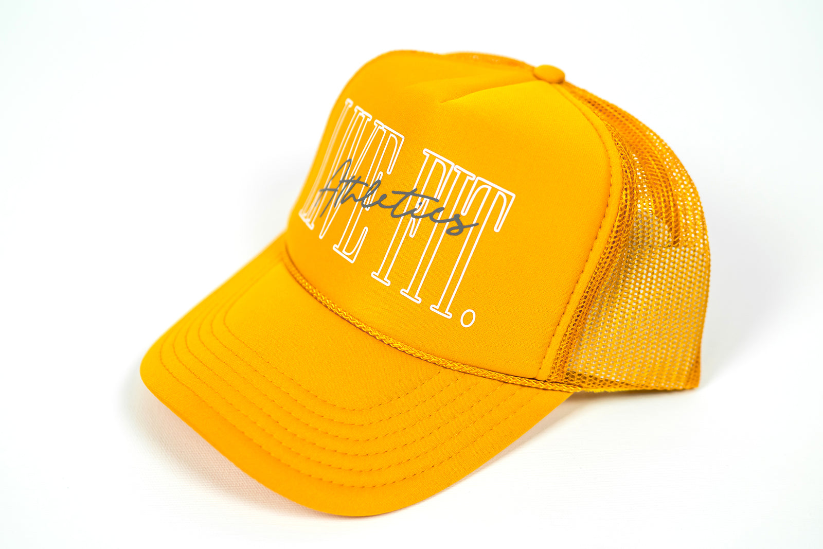 5 Panel Foam Trucker Hat - Yellow/White