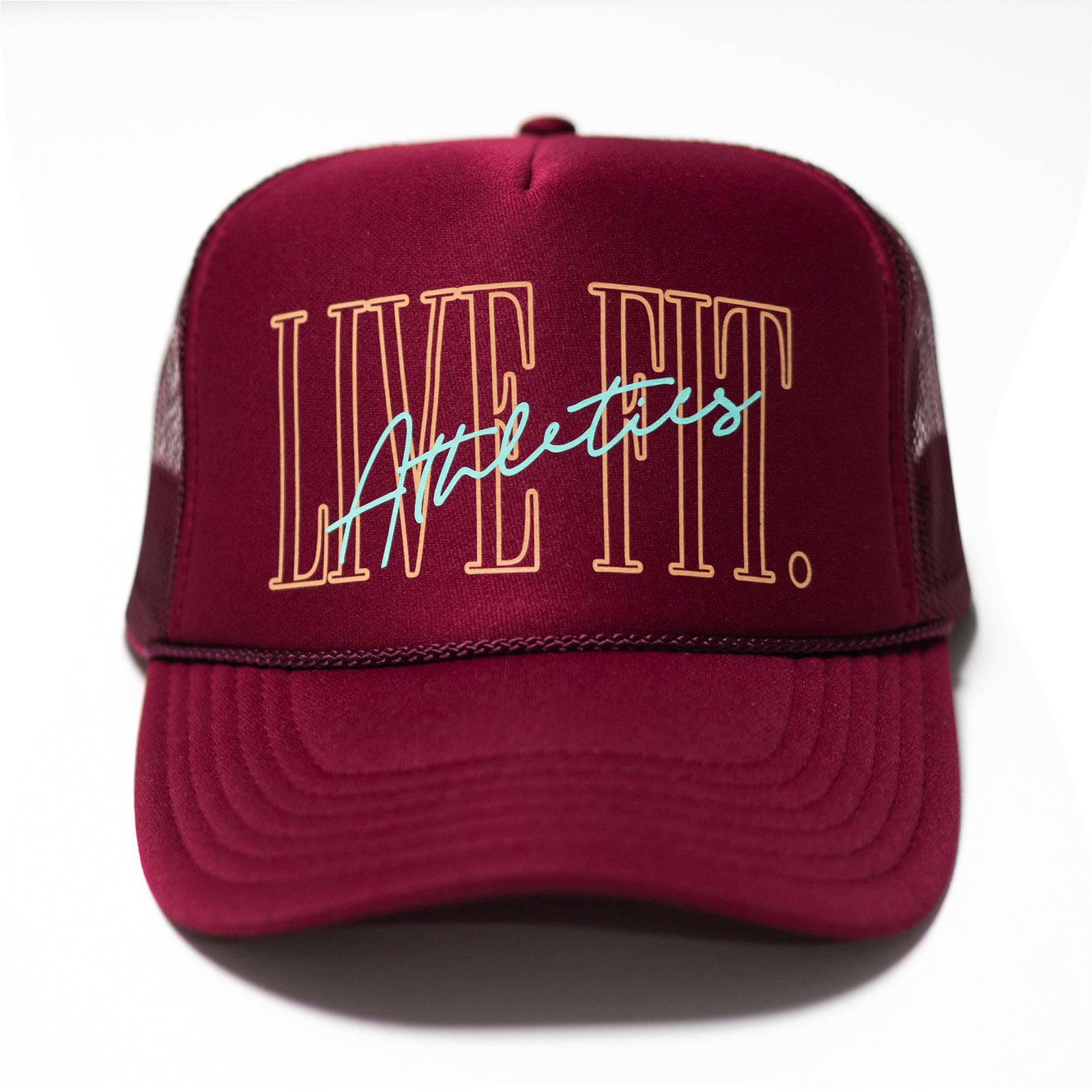 5 Panel Foam Trucker Hat - Burgundy