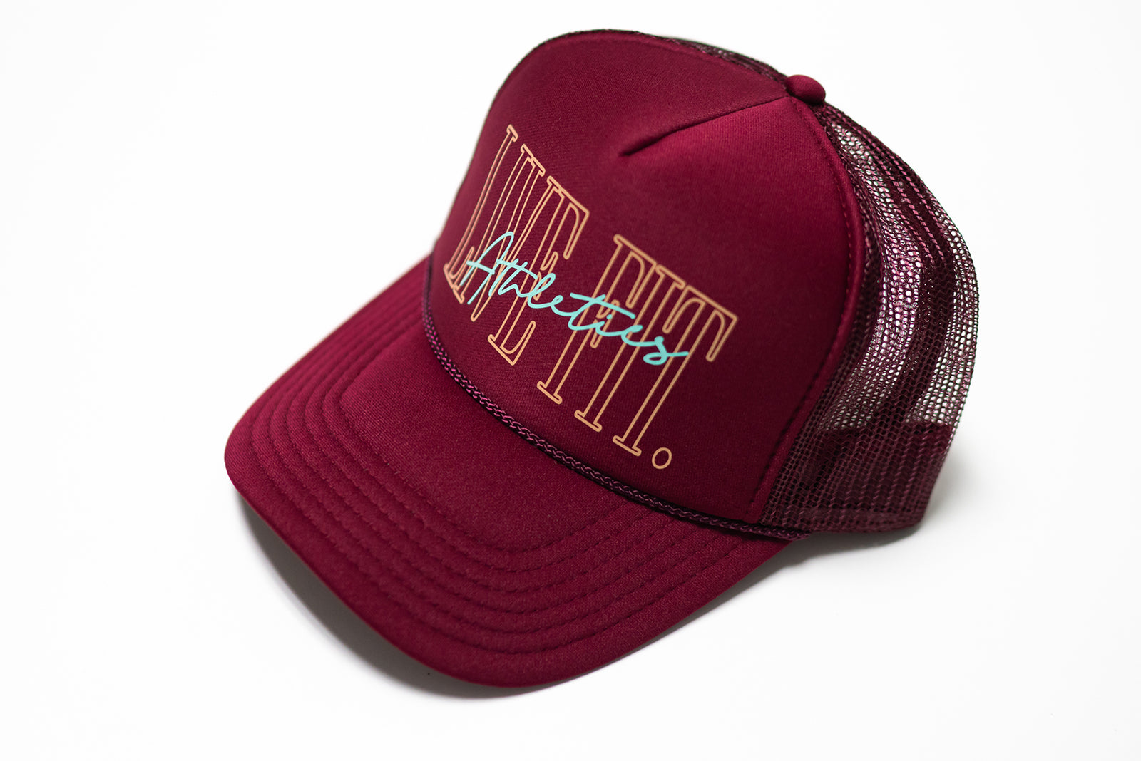 5 Panel Foam Trucker Hat - Burgundy