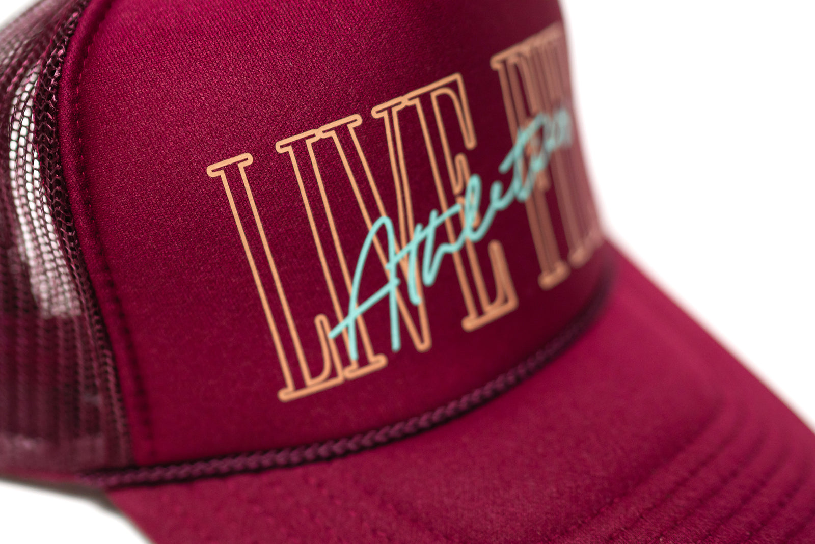 5 Panel Foam Trucker Hat - Burgundy