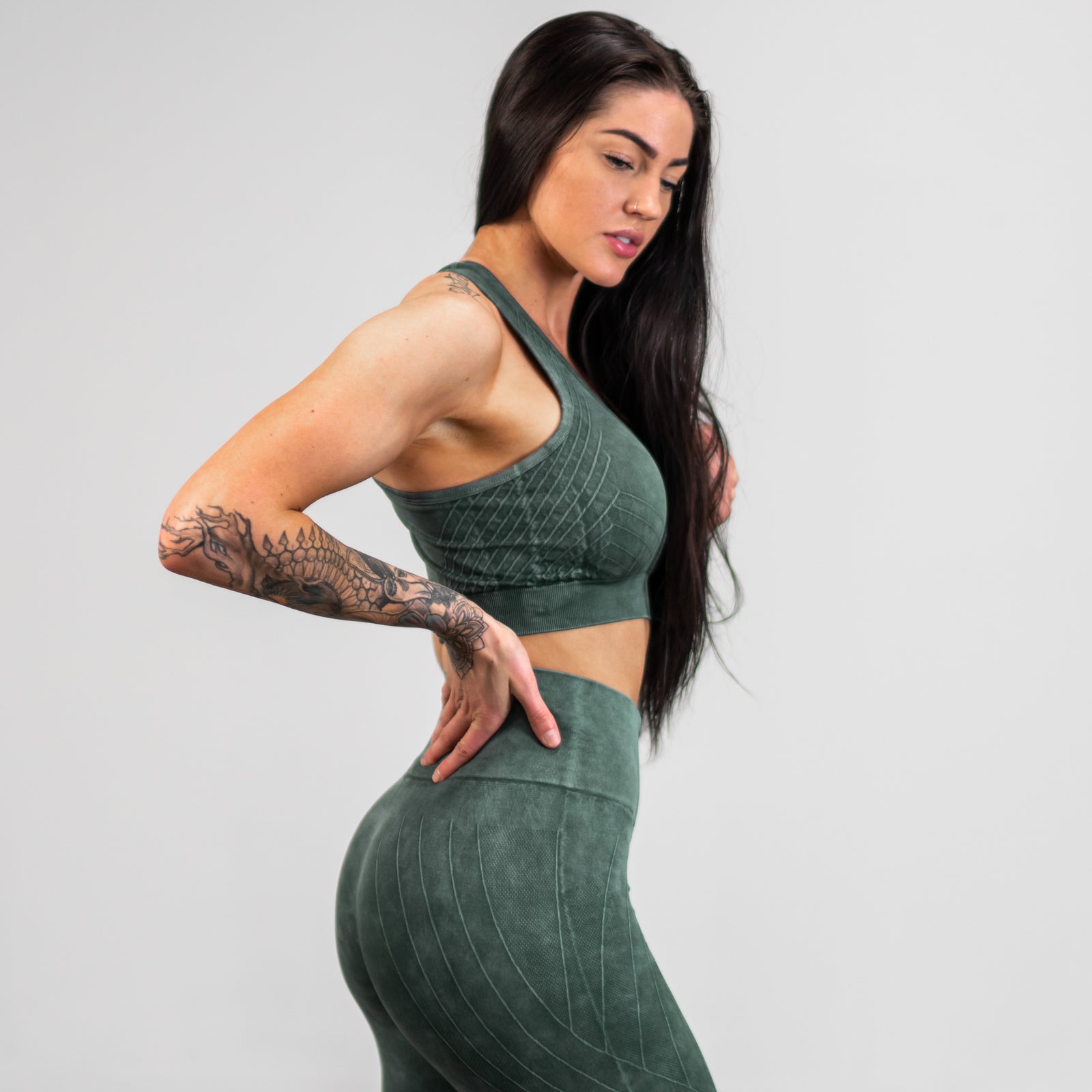 Vintage Wash Sports Bra- Jade