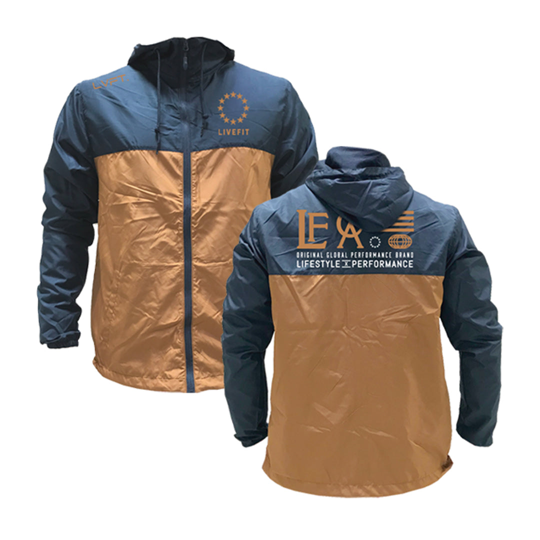 Live Fit Apparel Hardline Windbreaker- Navy/Copper - LVFT