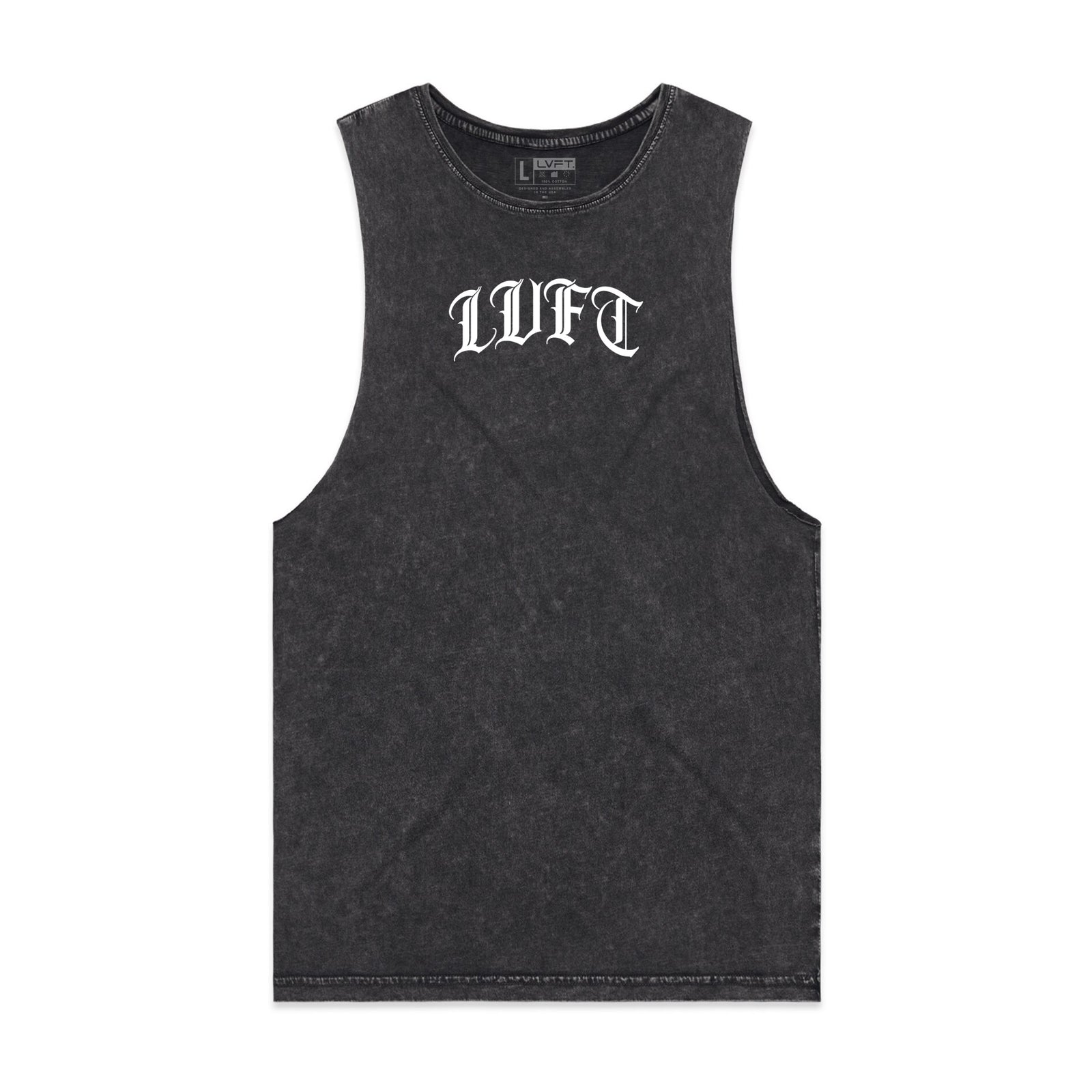Gotham Scoop Neck Vintage Tank - Black Stone