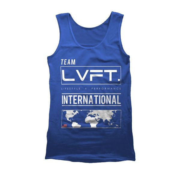 Live Fit Apparel International Tank - Blue - LVFT