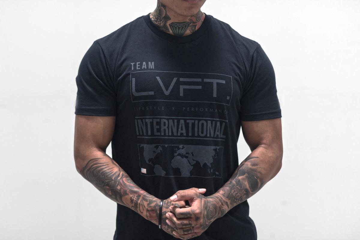 Live Fit Apparel International Tee- Black/Black - LVFT