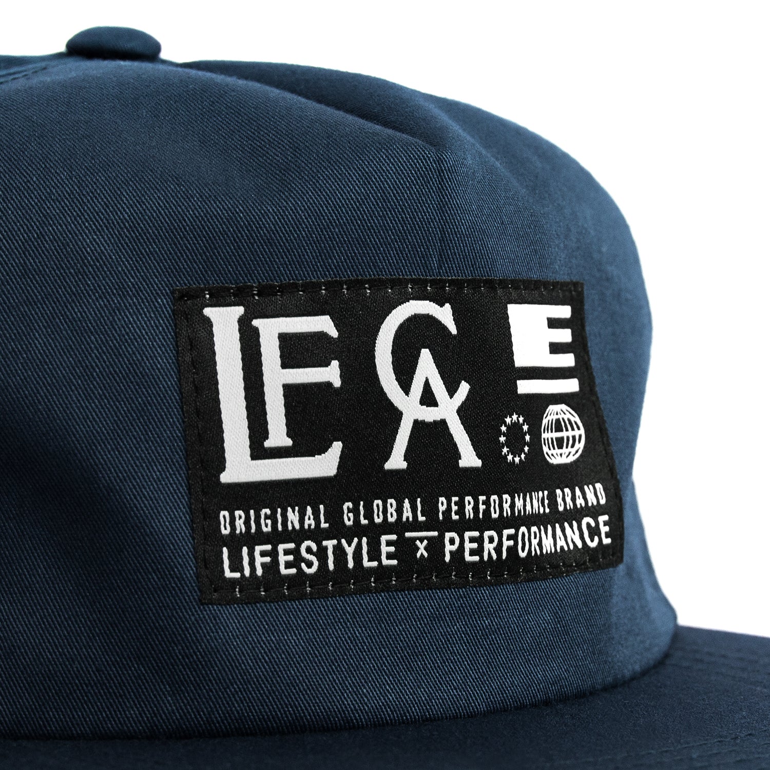 Live Fit Apparel Globe Unconstructed Snapback- Navy - LVFT