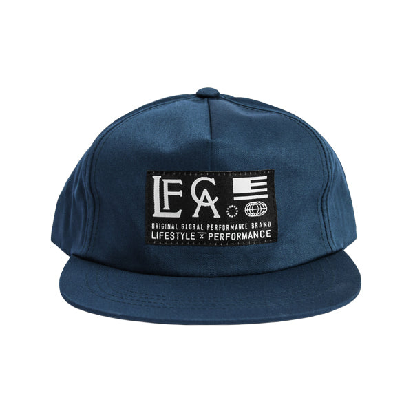 Live Fit Apparel Globe Unconstructed Snapback- Navy - LVFT