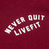 Live Fit Apparel Never Quit Hoodie- Cardinal - LVFT