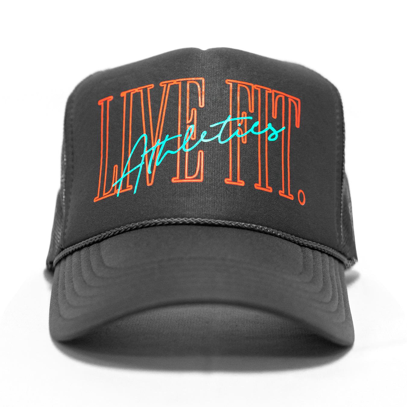 5 Panel Foam Trucker Hat - Grey/Orange