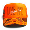 5 Panel Foam Trucker Hat  - Orange Neon Camo