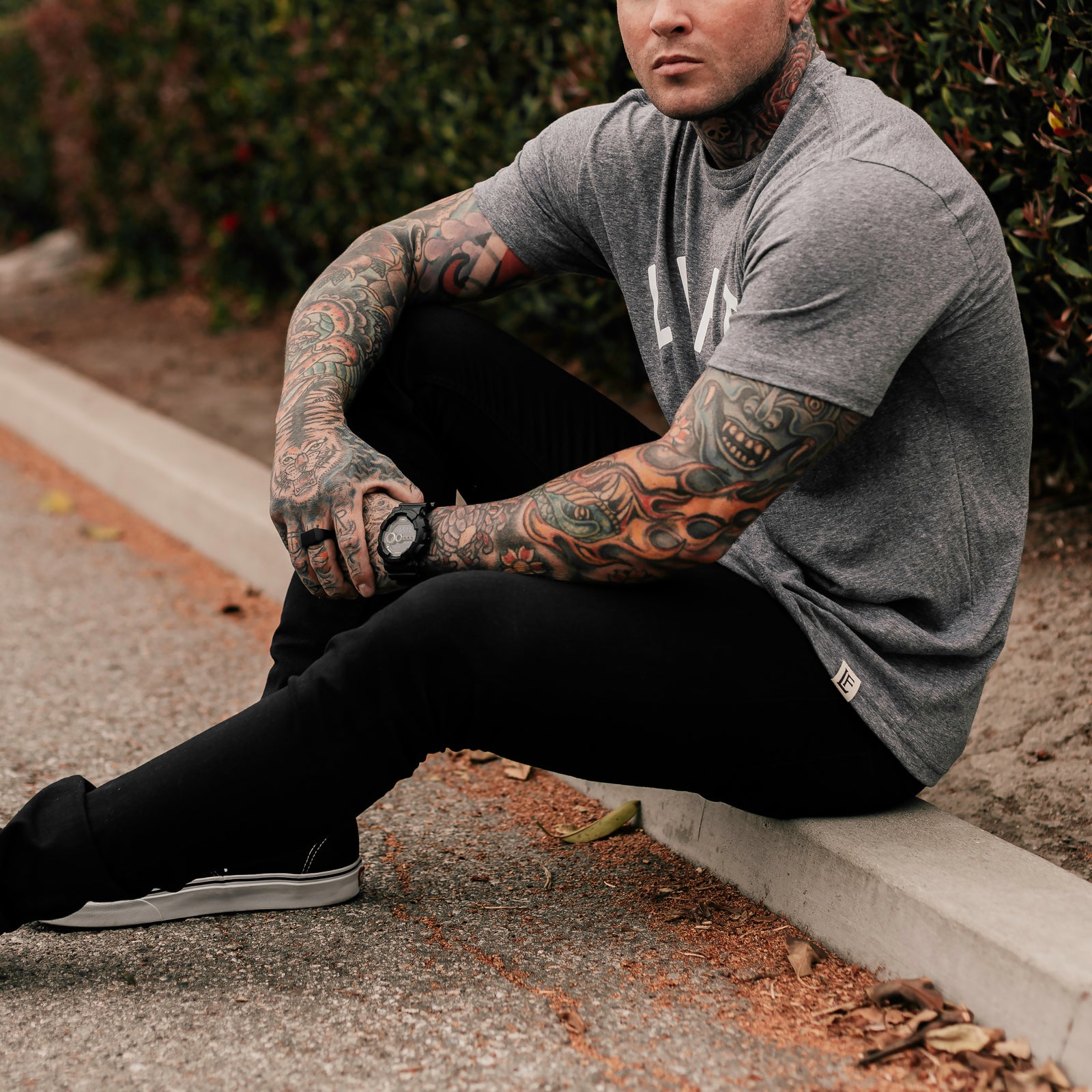 University Tee - Premium Heather / White