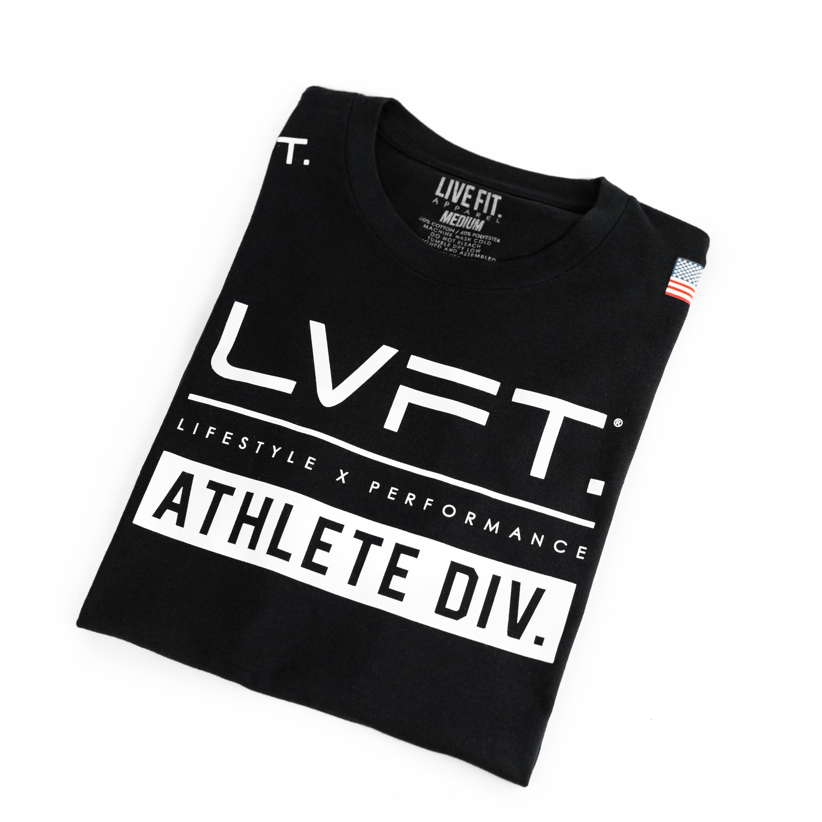 Live Fit Apparel Athlete Division Tee - Black - LVFT