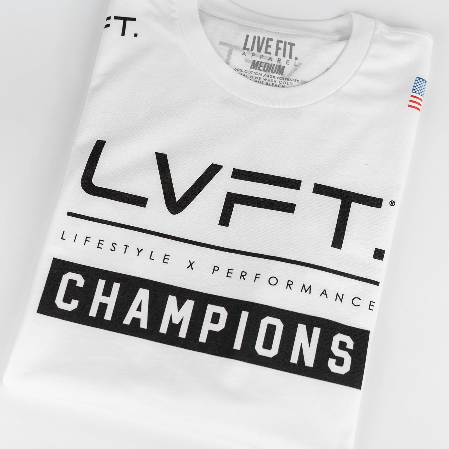 Live Fit Apparel Champions Tee - White - LVFT