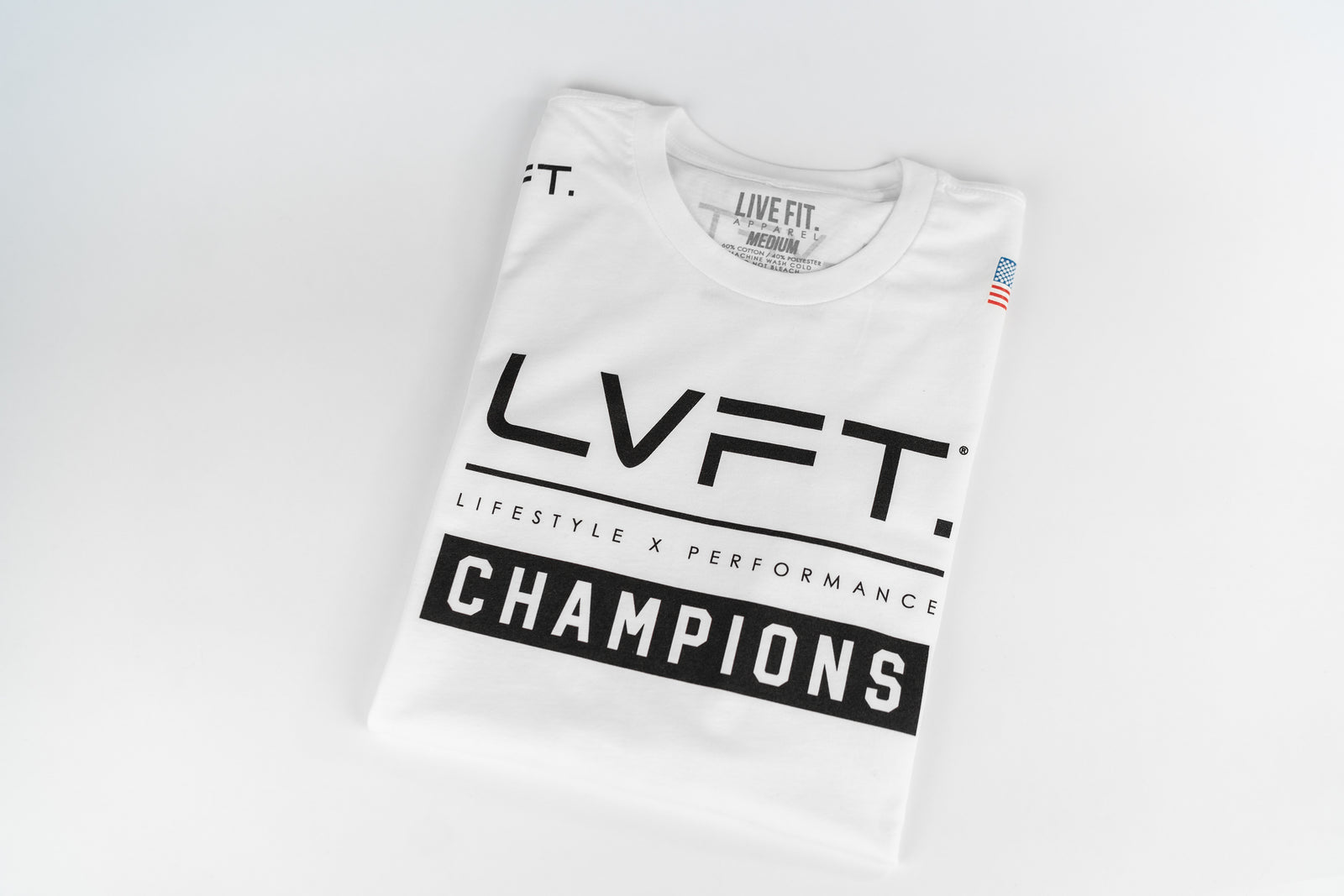 Live Fit Apparel Champions Tee - White - LVFT