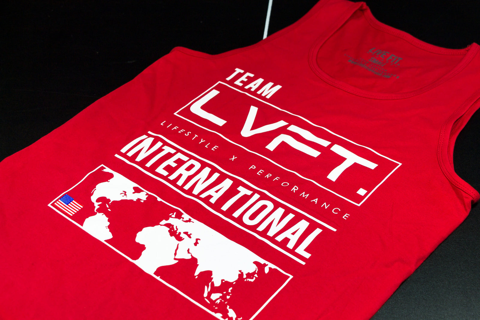 Live Fit Apparel International Tank - Red - LVFT