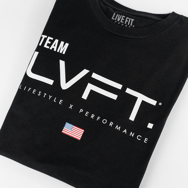 Live Fit LVFT T-shirt Mens Size M Short Sleeve Athletic Gym Black NEW B41