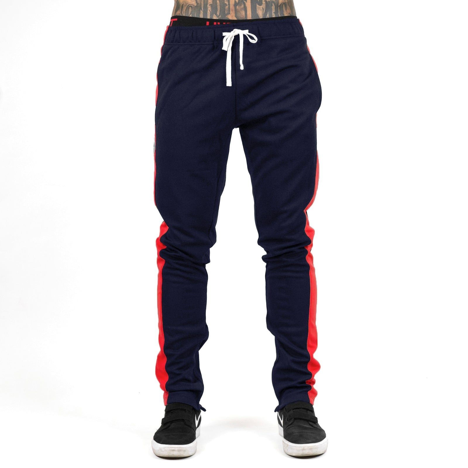 Slim Trackies - Navy / Red