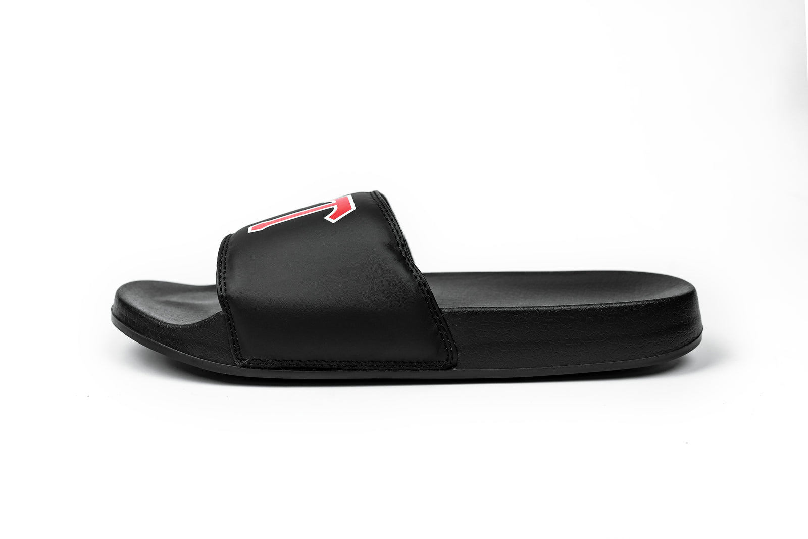 Live Fit Apparel LVFT. Varsity Slides - Black/Red - LVFT