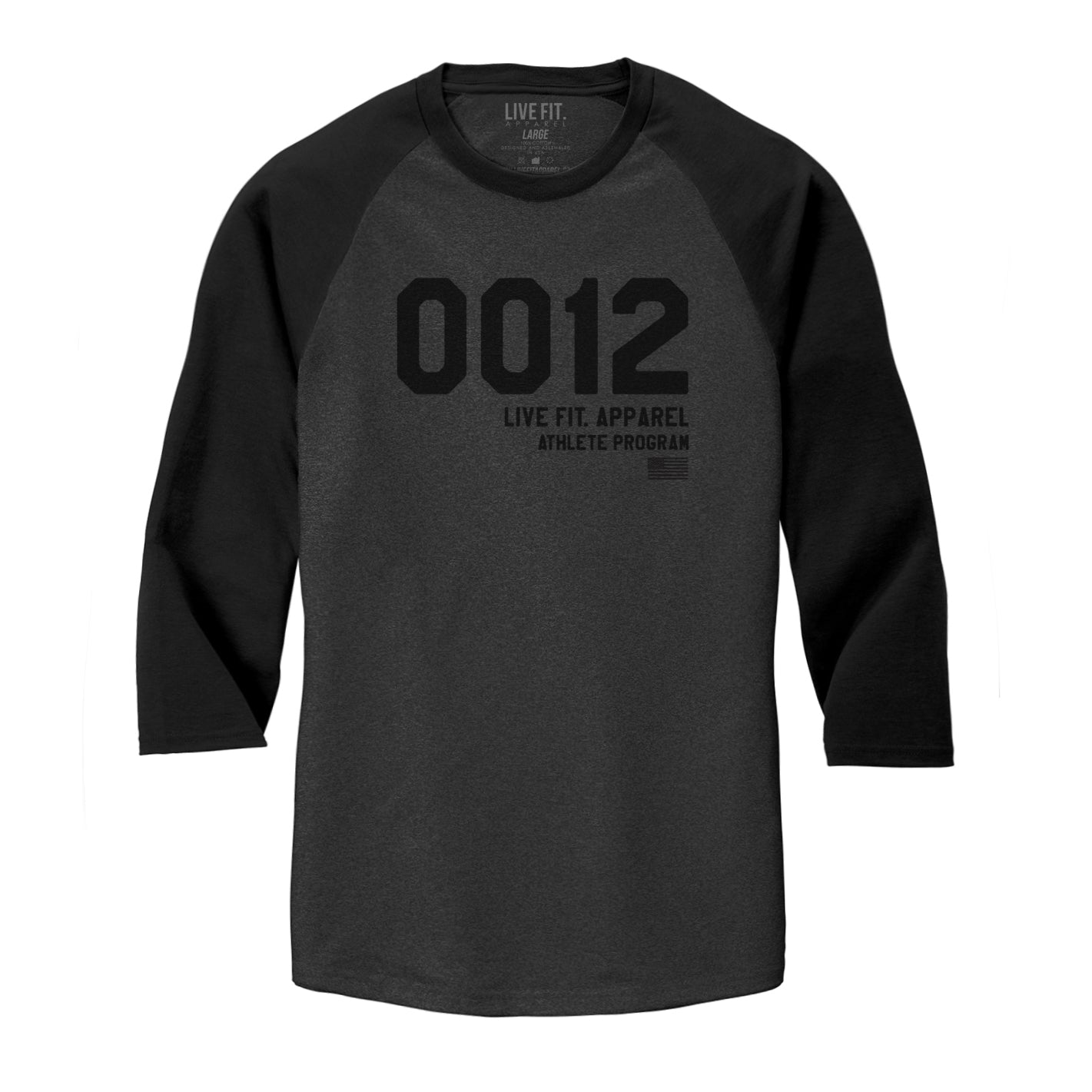 0012 Raglan - Black / Grey