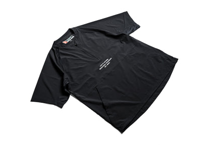 EST. Light Half-Zip Raglan Short Sleeve Jacket- Black