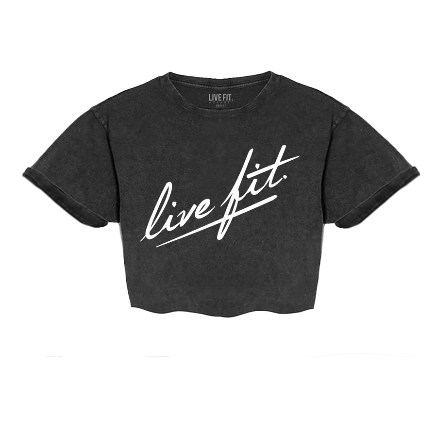 LIVE FIT. - University Crop Tee // Retro Boom Shorts Shop online now at:  www.livefitapparel.com #livefitapparel #livefit #teamlvft #lvft