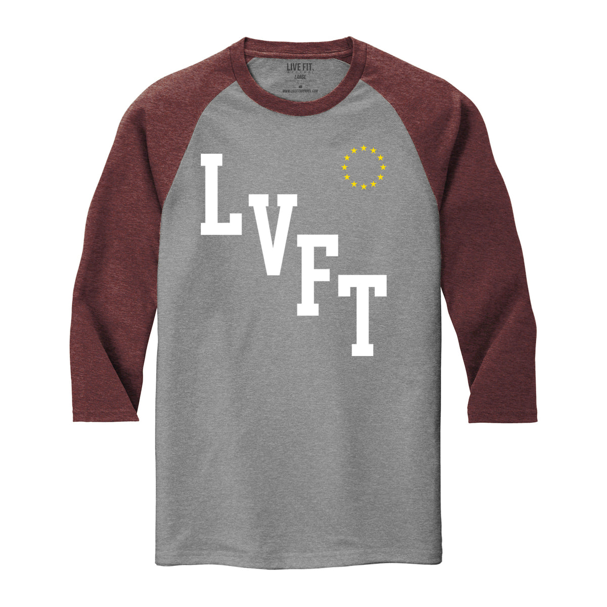 All Star Raglan Tee - Heather Grey / Burgundy