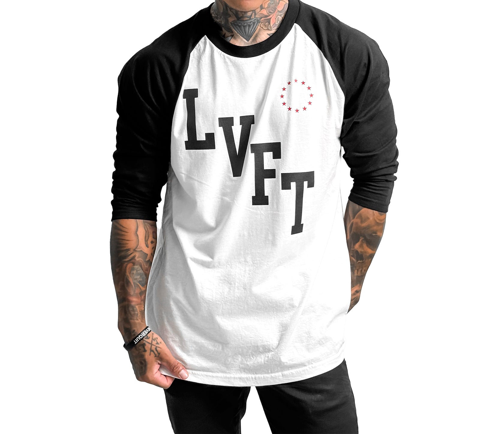 All Star Raglan Tee - White / Black