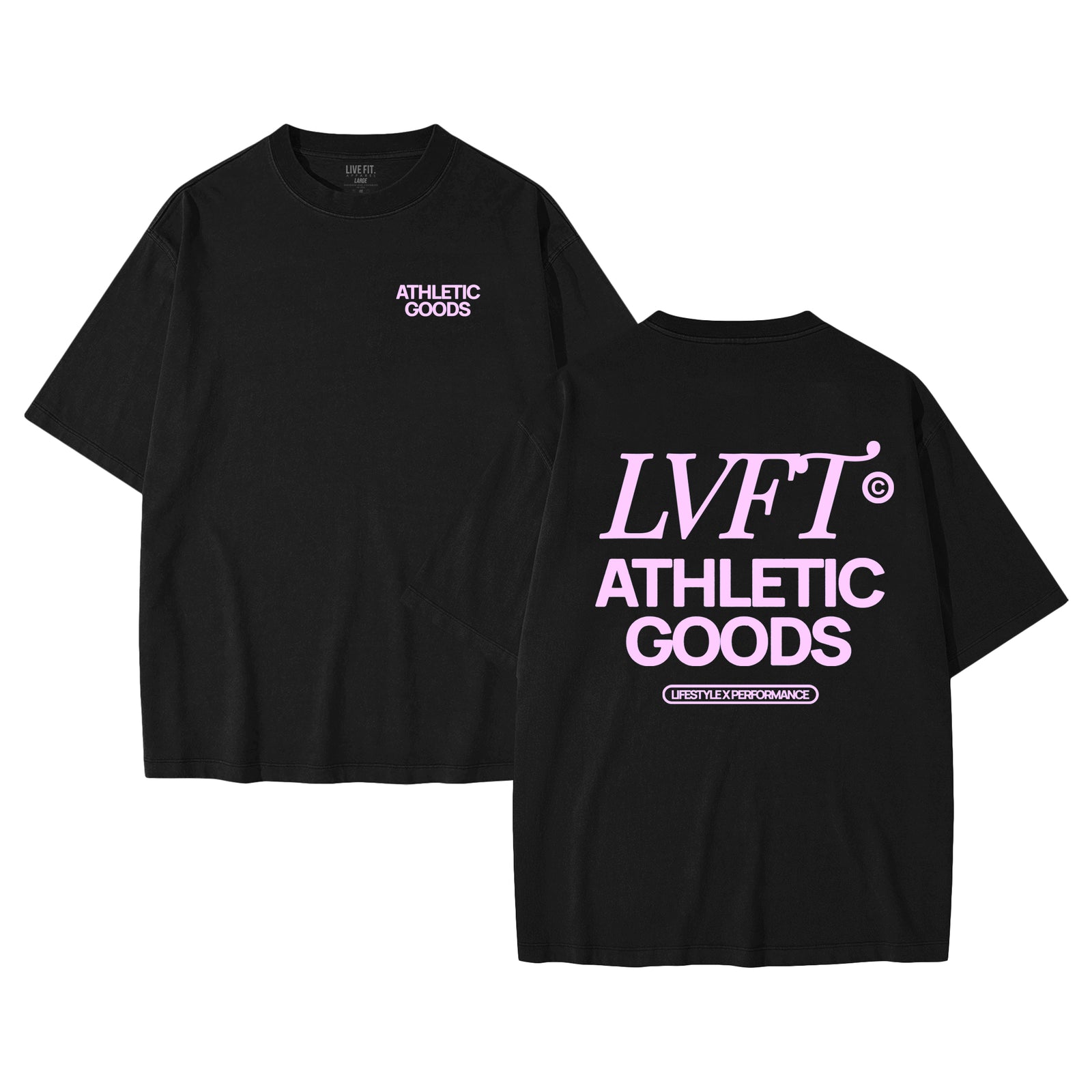 Athletic Goods Clubhouse Heavy Tee - Black / Bubblegum