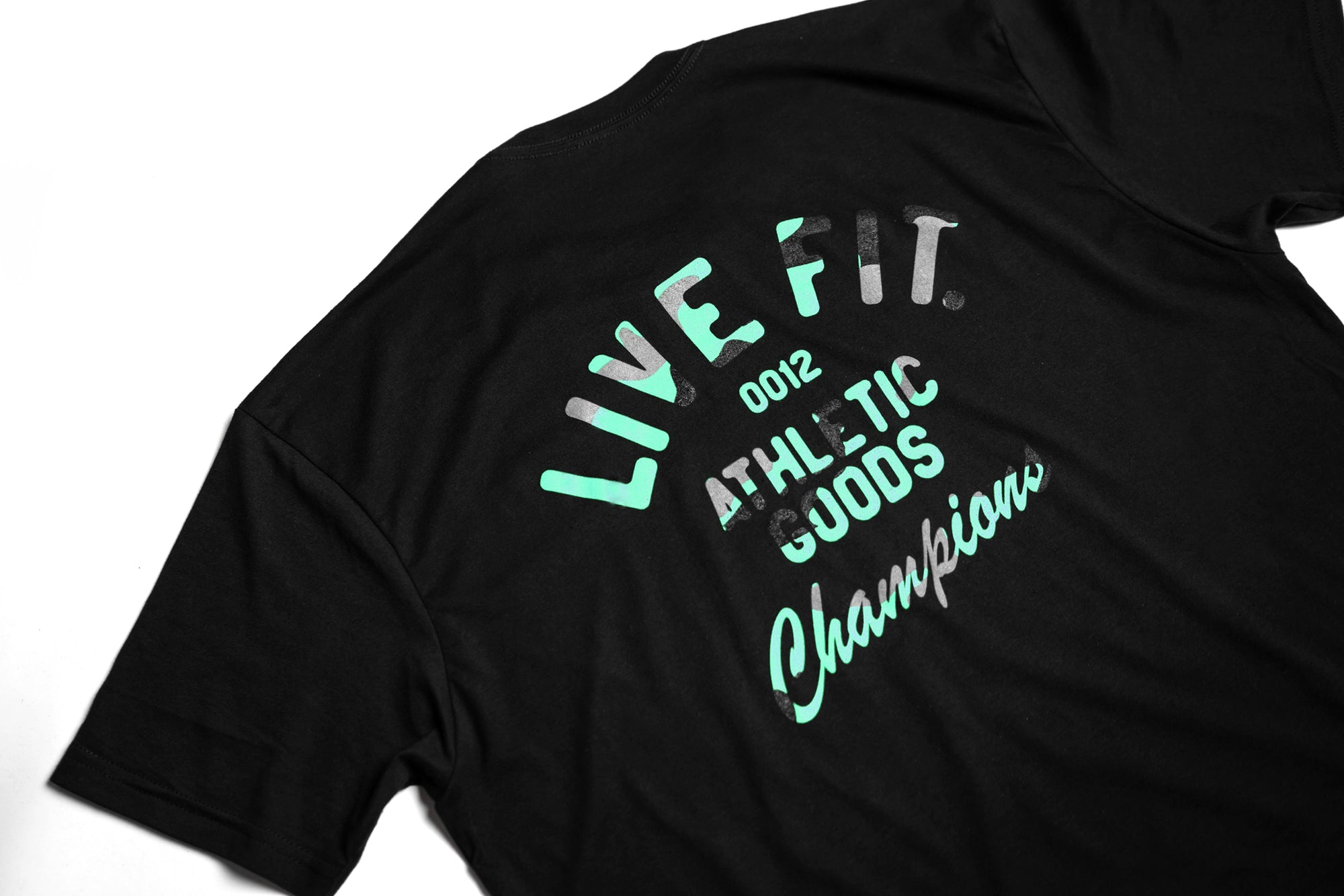 Athletic Goods Tee - Black / Teal Camo