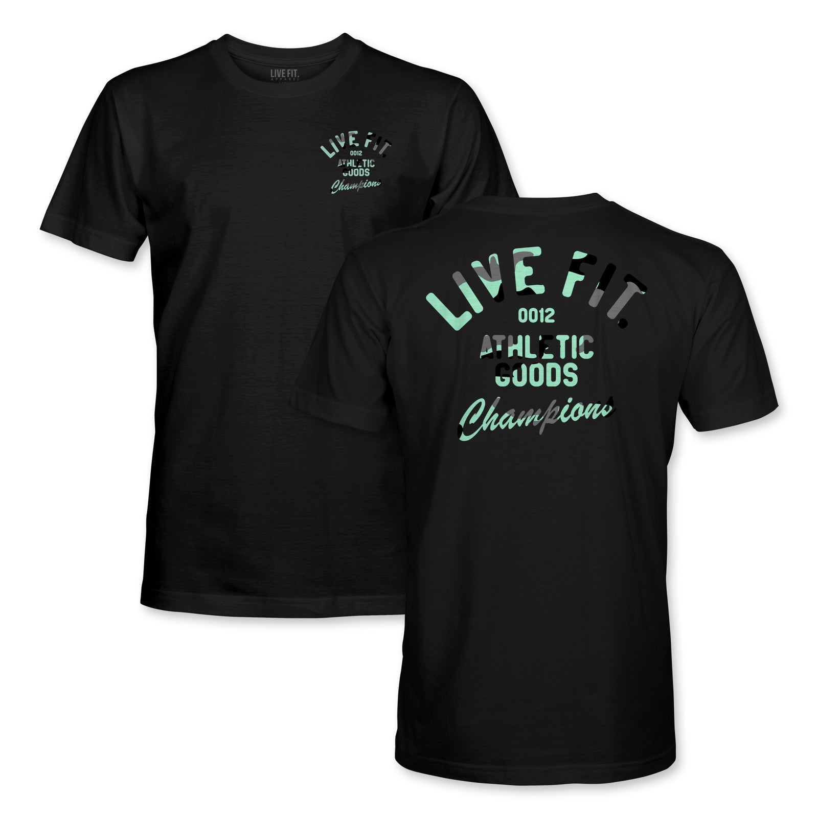 Athletic Goods Tee - Black / Teal Camo