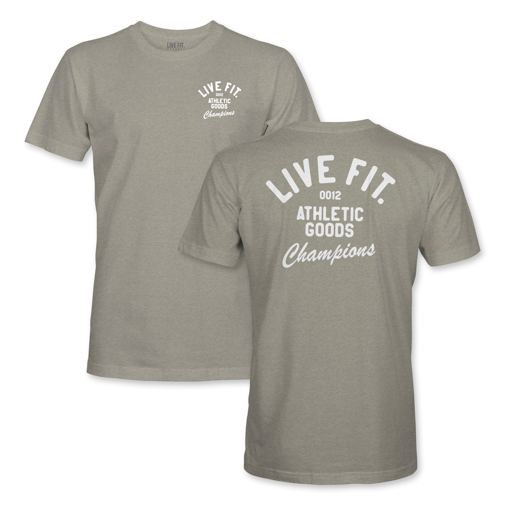 Athletic Goods Tee - White, Live Fit Apparel