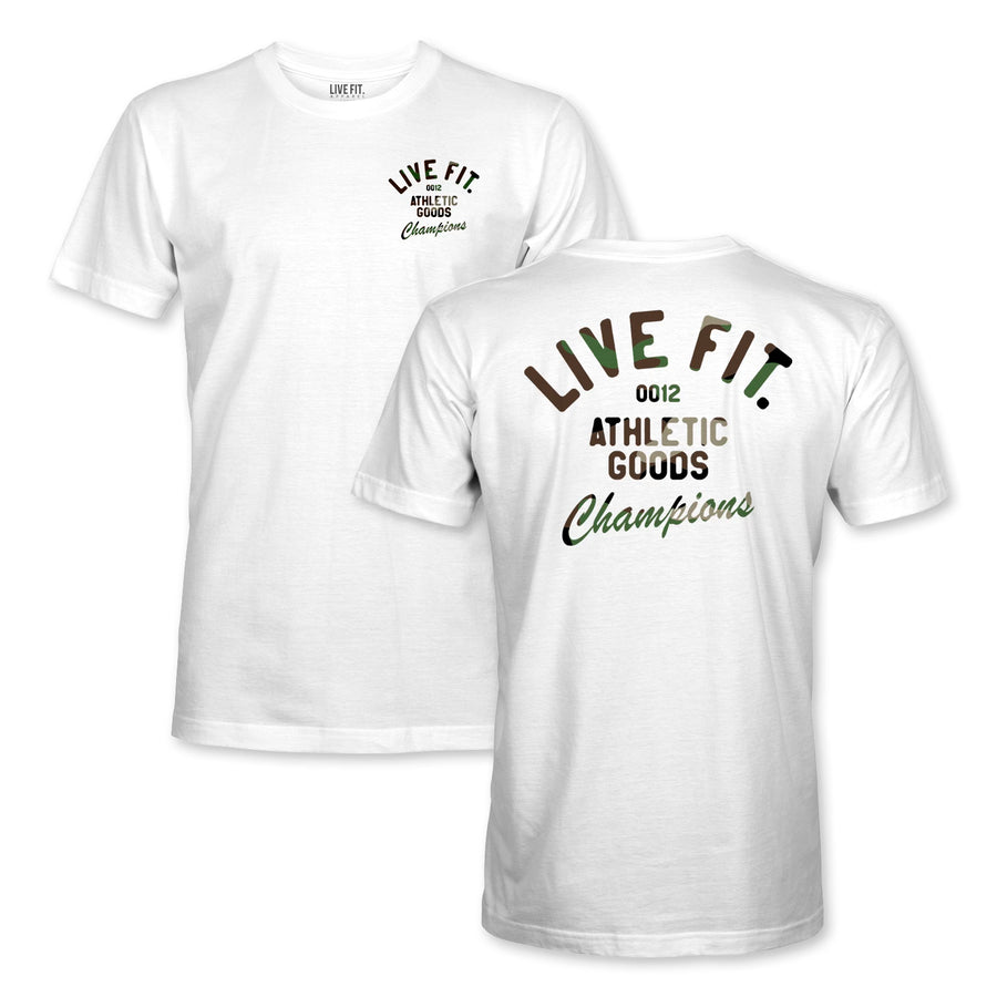 Athletic Goods Tee - White / Green Camo