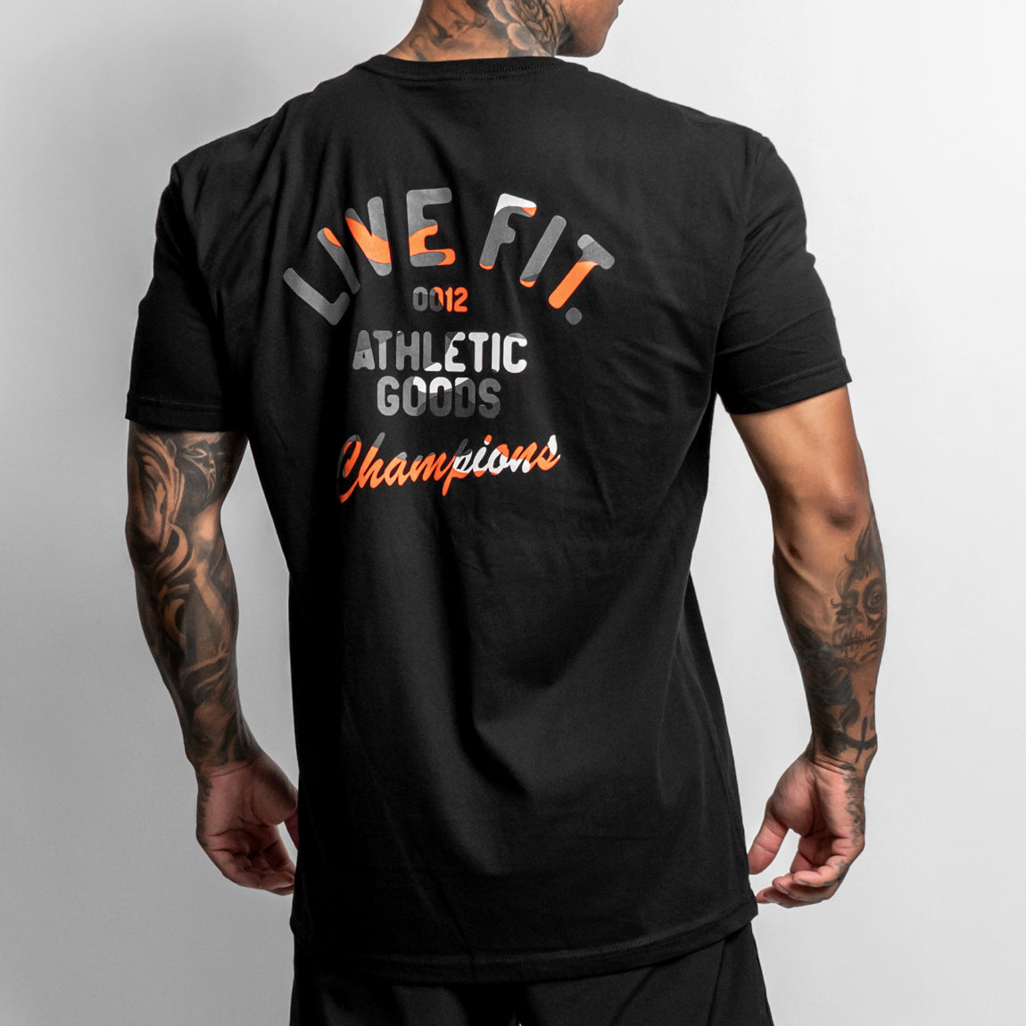 Athletic Goods Tee Black - Orange Camo