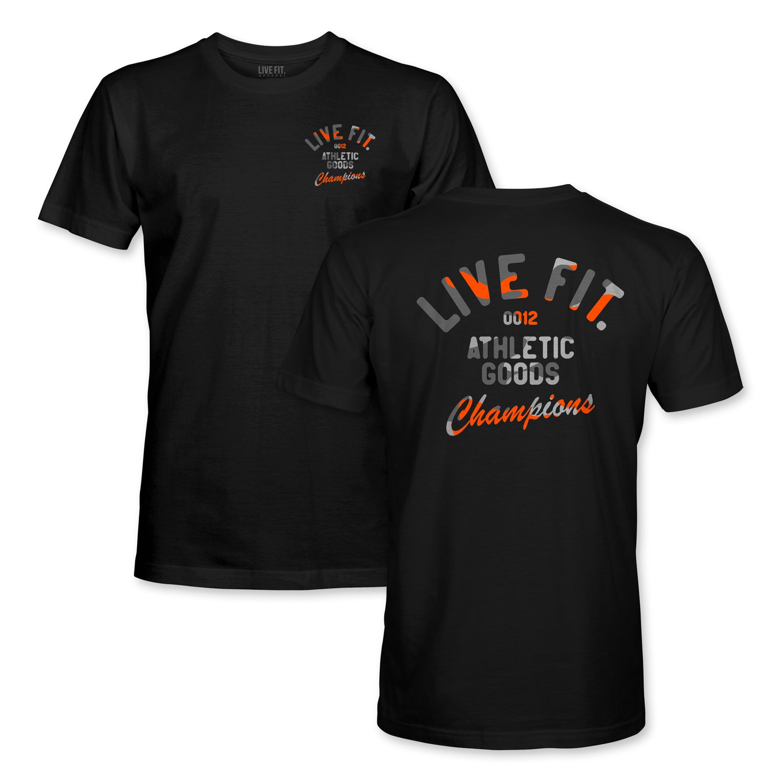 Athletic Goods Tee Black - Orange Camo