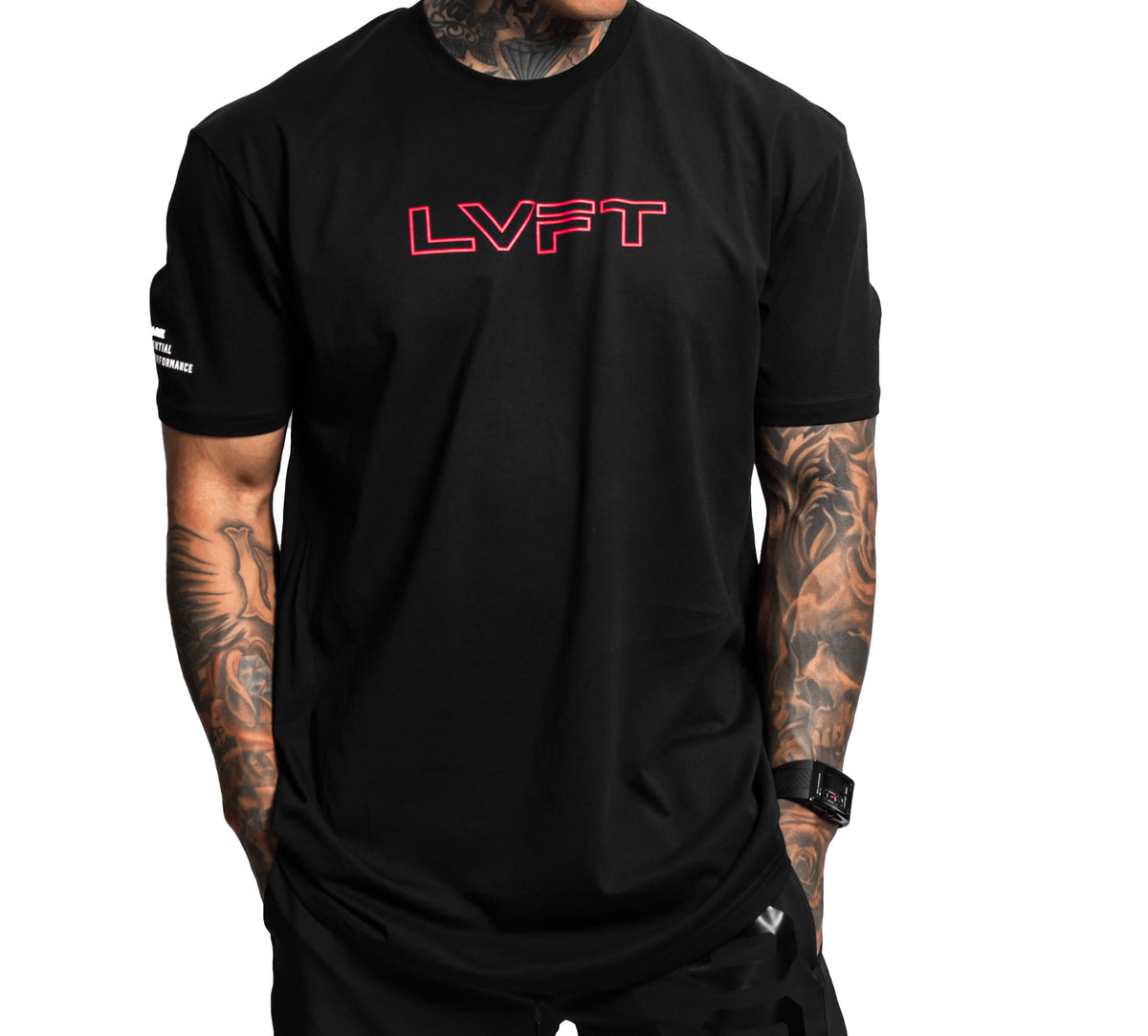 Athletics Scallop Tee - Black / Infra Red